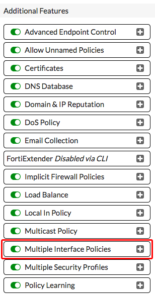 Multiple Interface Policies.